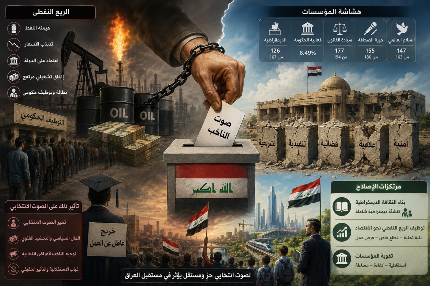 الصوت الانتخابي في العراق بين الريع النفطي وهشاشة المؤسسات